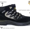 Grafters Steel Toe Mens Hiker Black Safety Ankle Boots 7 8 9 10 11 12 13