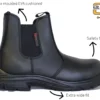 Grafters Steel Toe Super Wide Boots Mens Black Safety Boots 7 8 9 10 11 12 13