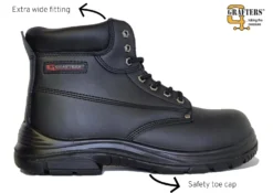Grafters Super Wide Safety Boot Mens Lace Up Safety Boots 7 8 9 10 11 12 13