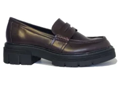 Womens Marco Tozzi Burgundy Chunky Work Shoes Slip On Loafers 3-8