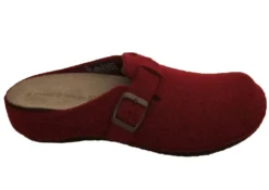 Womens Marco Tozzi Red Chianti Felt Wool Comfort Slip On Mule Slippers