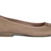 Ladies Marco Tozzi Flat Beige/ Nude Ballet Pumps Slip On Casual Shoes