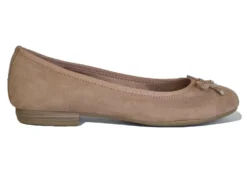 Ladies Marco Tozzi Flat Beige/ Nude Ballet Pumps Slip On Casual Shoes