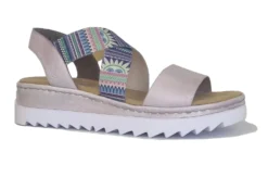Rieker Low Wedge Stretch Sandals Womens Slip On Summer Sandals