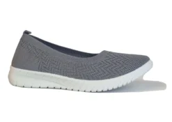 Ladies Trainer Pumps Womens Grey Slip On Trainer Pumps Shoes Size 3 4 5 6 7 8