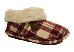 Ladies Slippers Womens Fleece Lined Slipper Booties Size 3 4 5 6 7 8 Cherry