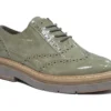 Marco Tozzi Brogues Womens Chunky Patent Brogues Lace Up Shoes Size 3 4 5 6 7 8 Green