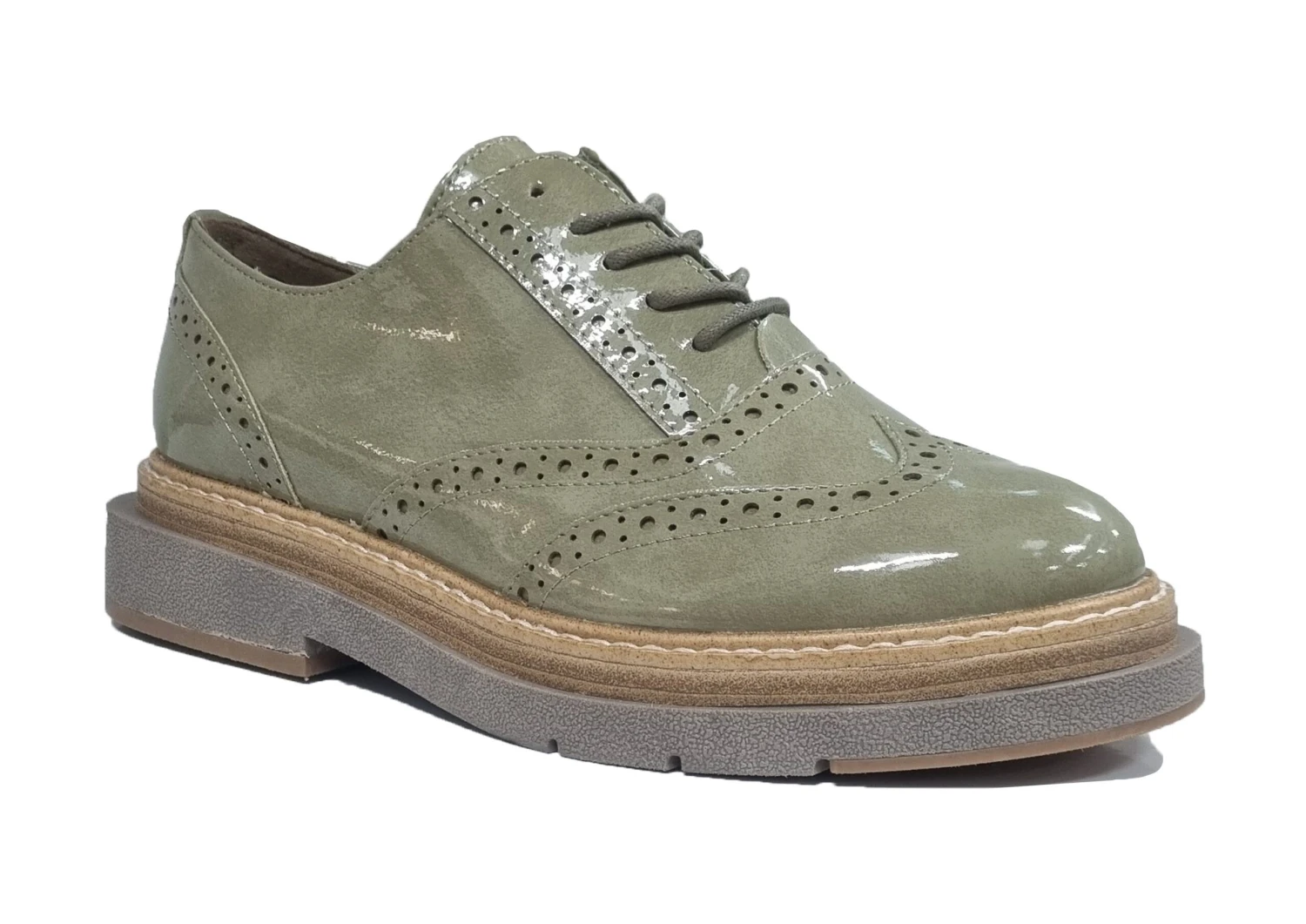 Marco Tozzi Brogues Womens Chunky Patent Brogues Lace Up Shoes Size 3 4 5 6 7 8 Green 1 Marco Tozzi Brogues Womens Chunky Patent Brogues Lace Up Shoes Size 3 4 5 6 7 8 Green