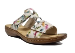 Rieker Summer Sandals Womens Slip On Summer Mules Size 3 4 5 6 7 8 White