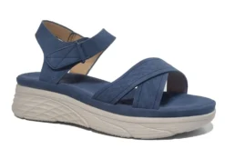 Dr Keller Low Wedge Sandals Womens Easy Fasten Summer Sandals Size 3 4 5 6 7 8 Blue