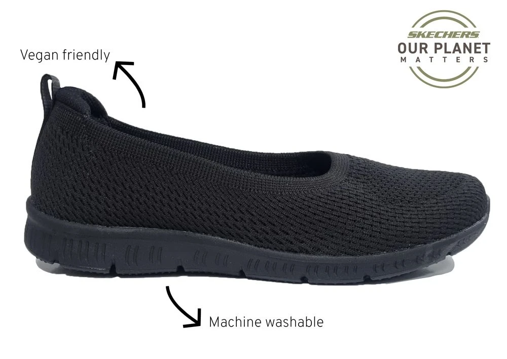 Skechers Our Planet Matter Trainers Womens Vegan Shoes Slip On Casual Shoes Size 3 4 5 6 7 8 Black 3 Skechers Our Planet Matter Trainers Womens Vegan Shoes Slip On Casual Shoes Size 3 4 5 6 7 8 Black - Image 3