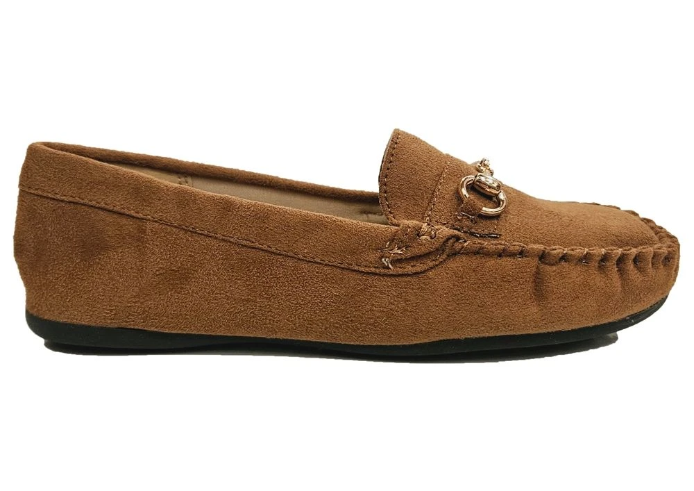 Ladies Slip On Shoes Casual Work Office School Shoes Size 3 4 5 6 7 8 Tan 2 Ladies Slip On Shoes Casual Work Office School Shoes Size 3 4 5 6 7 8 Tan - Image 2