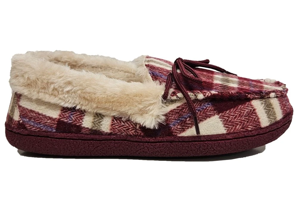 Jo & Joe Slippers Ladies Moccasin Slippers Wool Lined House Shoes Size 3 4 5 6 7 8 Purple 2 Jo & Joe Slippers Ladies Moccasin Slippers Wool Lined House Shoes Size 3 4 5 6 7 8 Purple - Image 2