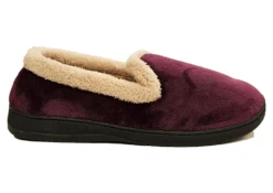 Jo & Joe Slippers Womens Slip On Slippers Warm Lined House Shoes Size 3 4 5 6 7 8 Plum