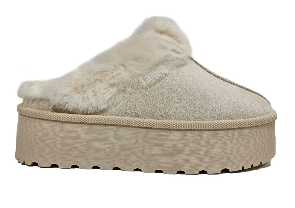 Trending Beige Aesthetic Platform Slippers Shoes Fur Mule Ladies Fashion Size 2 Trending Beige Aesthetic Platform Slippers Shoes Fur Mule Ladies Fashion Size - Image 2