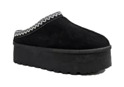 Trending Black Platform Cosy Hugg Slippers Shoes Mules Ladies Fashion New Size 3 4 5 6 7 8