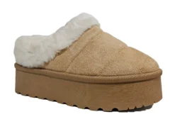 Truffle Platform Mini Mules Ladies Trending Cosy Shoes Slippers 3 4 5 6 7 8 Beige
