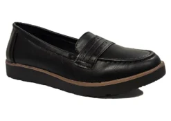 Ladies Slip On Loafers Womens Smart Work Office Shoes Casual Loafers Size 3 4 5 6 7 8 Black