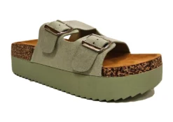 Ladies Platform Buckle Sandals Womens Fashion Pool Slides Size 3 4 5 6 7 8