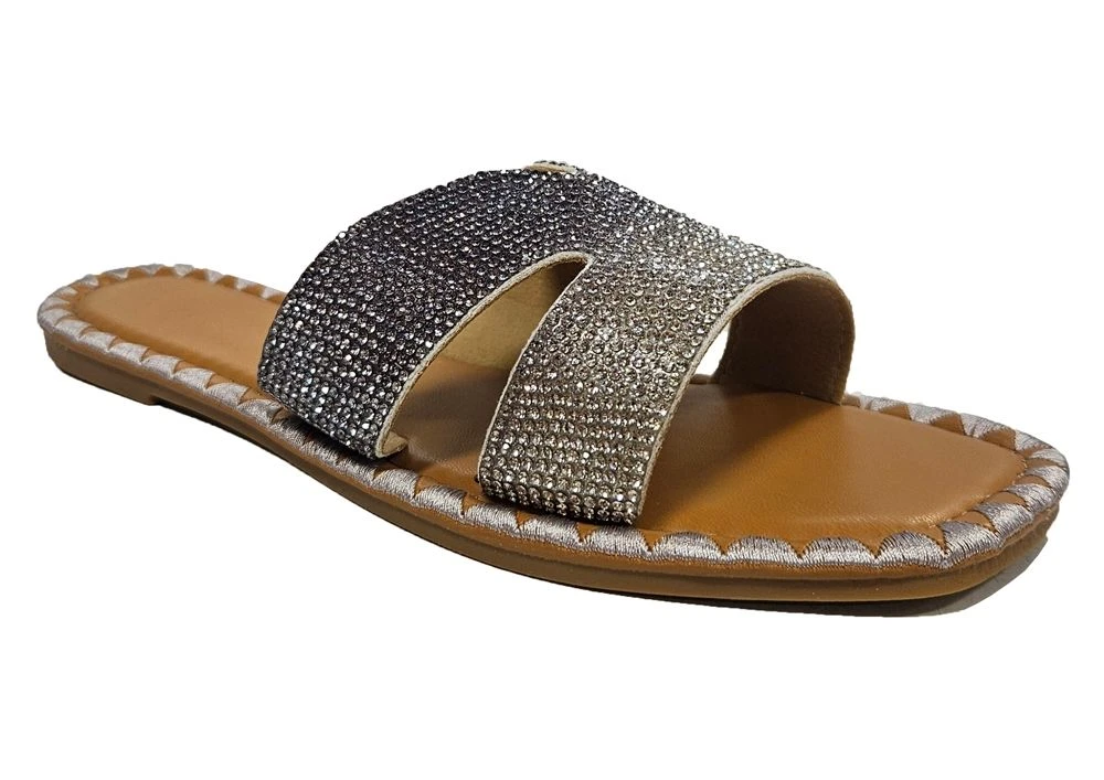 Ladies Fashion Sliders Jewelled Sandals Womens Pool Sliders Holiday Shop UK Size 2 Ladies Fashion Sliders Jewelled Sandals Womens Pool Sliders Holiday Shop UK Size - Image 2
