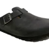 Birkenstock Boston Mens Leather Clogs Slip On Sandals Size 7 8 9 10 11 12 Black