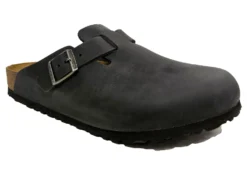 Birkenstock Boston Mens Leather Clogs Slip On Sandals Size 7 8 9 10 11 12 Black