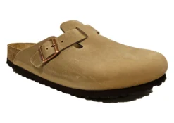 Birkenstock Boston Mens Leather Clogs Slip On Sandals Size 7 8 9 10 11 12 Taupe