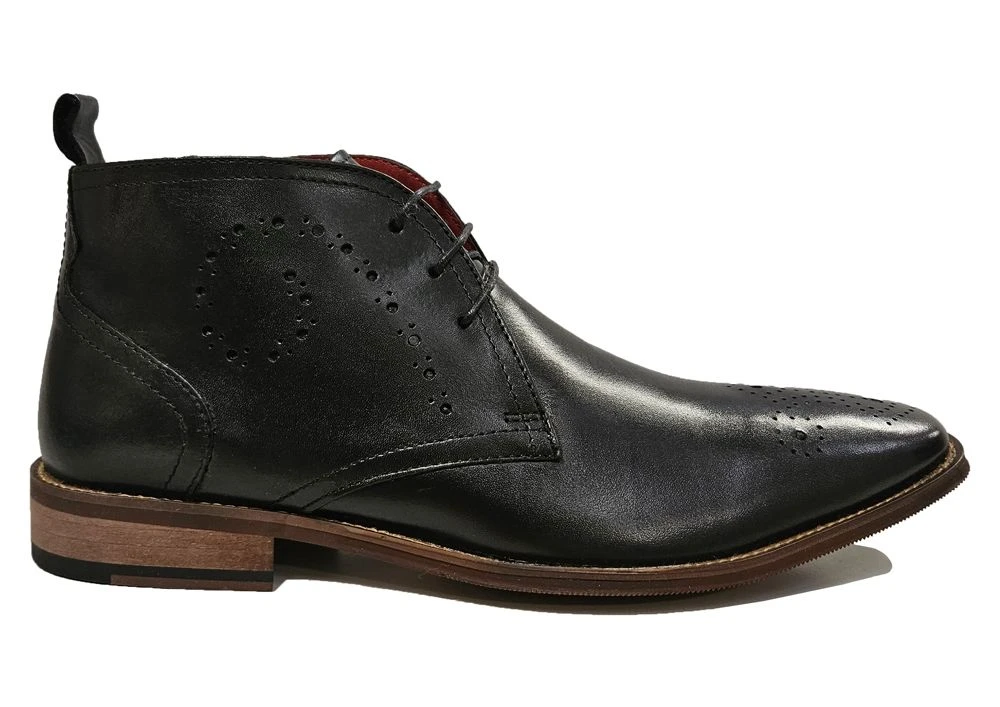 Roamers Low Heel Brogue Boots Mens Brogue Boots Ankle Boots Size 7 8 9 10 11 12 Black 2 Roamers Low Heel Brogue Boots Mens Brogue Boots Ankle Boots Size 7 8 9 10 11 12 Black - Image 2