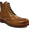 Mens Brogue Boots Mens Leather Smart Ankle Boots Size 7 8 9 10 11 12 Tan