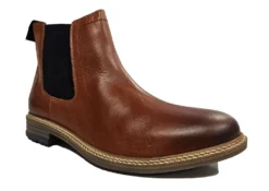 Mens Chelsea Boots Tan Leather Pull On Ankle Boots Size 7 8 9 10 11 12 Tan