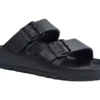 Mens Black EVA Double Buckle Slip On Sliders Sandals Mules Summer Shoes Size UK