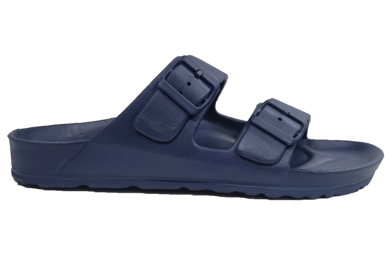 Mens Navy EVA Double Buckle Sliders Slip On Sandals Summer Shoes Size UK 2 Mens Navy EVA Double Buckle Sliders Slip On Sandals Summer Shoes Size UK - Image 2