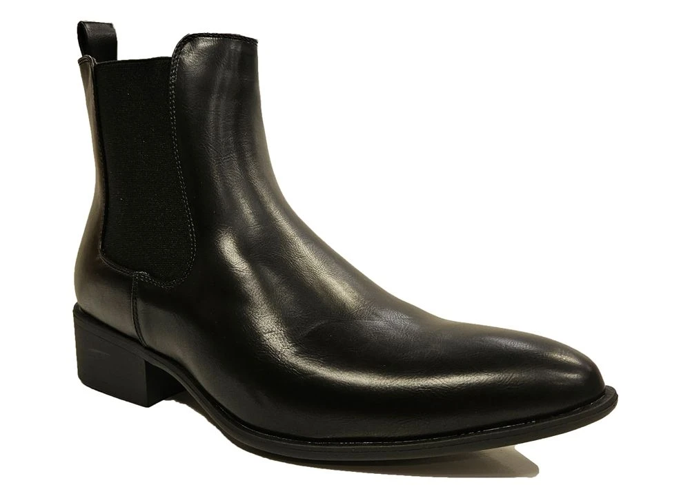 Mens Pull On Chelsea Boots Mens Pointed Toe Smart Ankle Boots Size 7 8 9 10 11 12 Black 1 Mens Pull On Chelsea Boots Mens Pointed Toe Smart Ankle Boots Size 7 8 9 10 11 12 Black