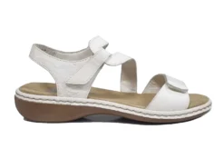 Rieker Strappy Sandals Womens Leather Comfort Sandals Summer Shoes Size 3 4 5 6 7 8 White