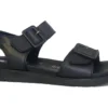 Remonte Ladies Black Leather Double Buckle Comfort Summer Sandals