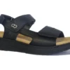 Rieker Ladies Antistress Fastening Strap Black Leather Comfort Summer Sandals