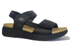Rieker Ladies Antistress Fastening Strap Black Leather Comfort Summer Sandals