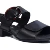Remonte Low Heel Sandals Womens Easy Fasten Summer Sandals Size 3 4 5 6 7 8 Black
