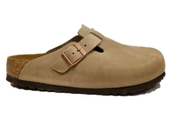 Birkenstock Boston Womens Leather Clogs Slip On Sandals Size 3 4 5 6 7 8 Taupe