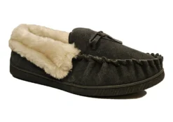 Jo & Joe Slippers Womens Slip On Slippers Warm Suede House Shoes Size 3 4 5 6 7 8 Grey