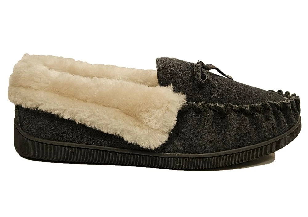 Jo & Joe Slippers Womens Slip On Slippers Warm Suede House Shoes Size 3 4 5 6 7 8 Grey 2 Jo & Joe Slippers Womens Slip On Slippers Warm Suede House Shoes Size 3 4 5 6 7 8 Grey - Image 2