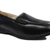 Dr Keller Leather Loafers Black Comfort Low Wedge Shoes Womens Classic Slip On Shoes Size