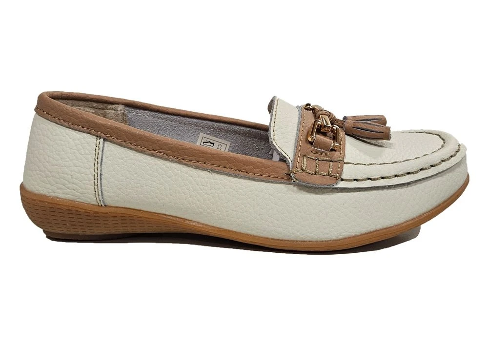 Womens Leather Wide Fit Comfort Tassel Loafers Flat Summer Shoes Size 3 4 5 6 7 8 White 1 Womens Leather Wide Fit Comfort Tassel Loafers Flat Summer Shoes Size 3 4 5 6 7 8 White