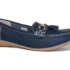 Ladies Navy Leather Tassel Loafers Slip On Nautical Boat Shoes Size 3 4 5 6 7 8