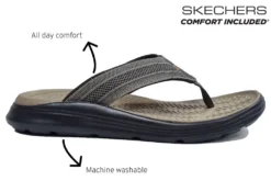 Skechers Sargo Point Vista Sandals Mens Slip On Sandals Mens Flip Flops Size 7 8 9 10 11 12 Brown -Win Boots Store m10394lb3