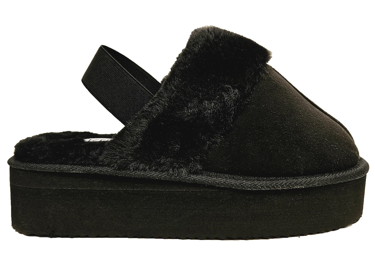 Krush Platform Slippers Ladies Slingback Mules Size 3 4 5 6 7 8 Black 2 Krush Platform Slippers Ladies Slingback Mules Size 3 4 5 6 7 8 Black - Image 2