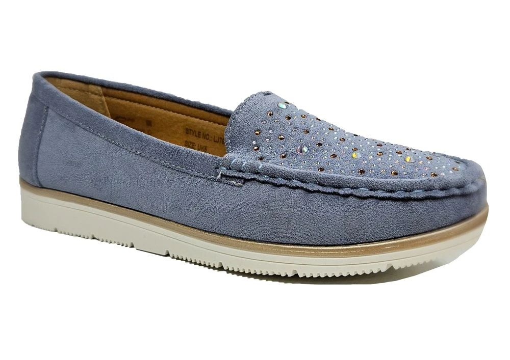 Dr Keller Lailah Shoes Womens Slip On Jewelled Loafers Casual Shoes Size 3 4 5 6 7 8 Blue 1 Dr Keller Lailah Shoes Womens Slip On Jewelled Loafers Casual Shoes Size 3 4 5 6 7 8 Blue